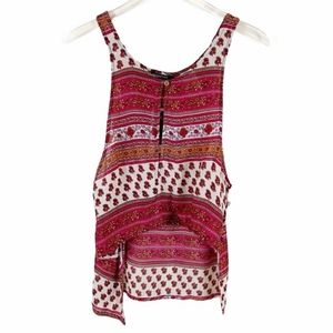 Minkpink Medium High Low Boho Sleeveless Print Blouse